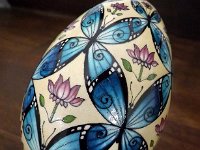 Blue Morpho BUtterflies Ukrainian Easter Egg Pysanky By So Jeo